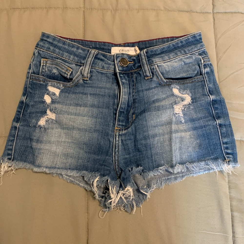 Cello Denim Distressed Shorts